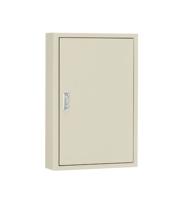 S12-810-2・盤用キャビネット（露出形 鉄製基板付 両扉）ライトベージュ塗装 フカサ120mm　【日東工業】の画像