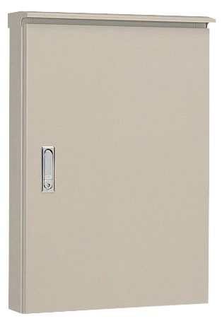 OR25-1012-2 屋外用制御盤キャビネット（水切構造 防塵 防水パッキン付 鉄製基板付 両扉）ライトベージュ塗装 フカサ250mm  日東工業の画像