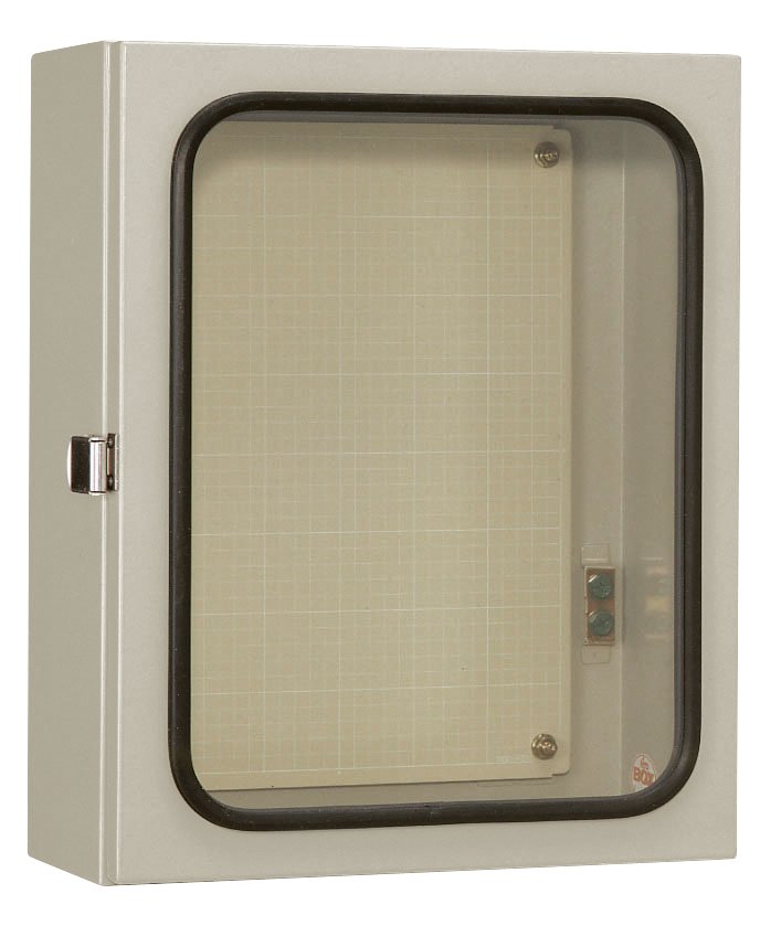 W20-45A ウィンドウキャビネット（水切構造 防塵 防水パッキン付 鉄製基板付）ライトベージュ塗装 フカサ200mm 日東工業の画像