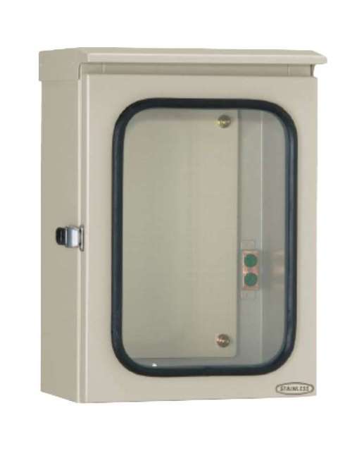 SOW20-44 ステンレスウインドウキャビネット（屋根付  防塵 防水形 鉄製基板付）ライトベージュ塗装 フカサ200mm 日東工業の画像