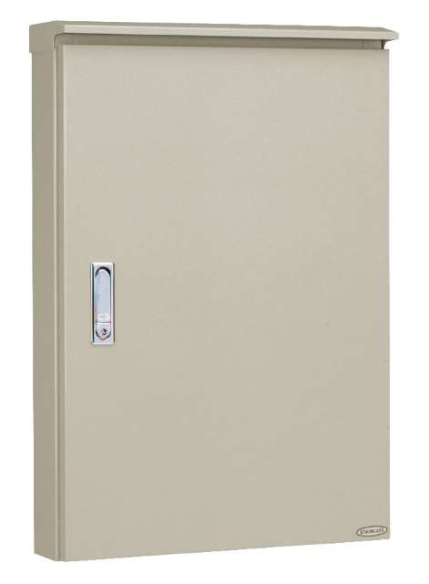 SOR25-58 ステンレス屋外用制御盤キャビネット（水切､ 防塵 防水パッキン付 鉄製基板付 片扉）ライトベージュ塗装 フカサ250mm 日東工業の画像