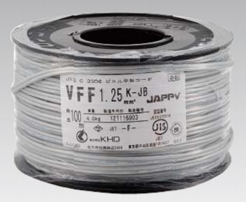 VFF1.25㎟ ビニル平形コード 白色の画像