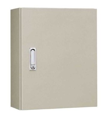 RA20-58C 制御盤キャビネット（水切構造 防塵 防水パッキン付 鉄製基板付 片扉）クリーム塗装 フカサ200mm　日東工業の画像