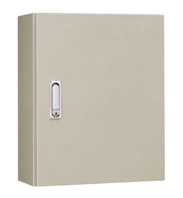 RA30-1210-2C 制御盤キャビネット（水切構造 防塵 防水パッキン付 鉄製基板付 両扉）クリーム塗装 フカサ300mm　日東工業の画像