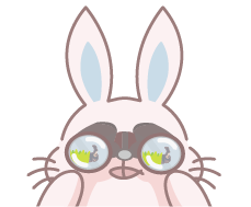 双眼鏡で覗いているあるうさ
