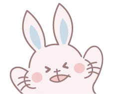 両手をあげて喜んでいるあるうさ