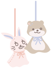 あるうさとかわちゃんのてるてる坊主