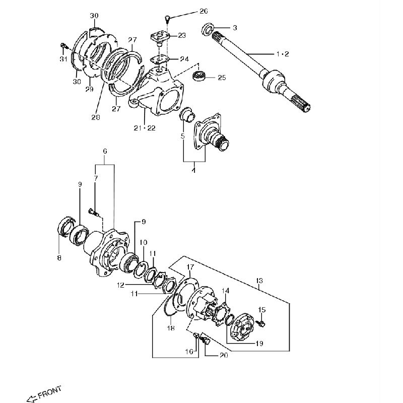 フロントアクスル ジムニー JA11 | ジムニー専門店 AToRiKA スズキ自動車販売