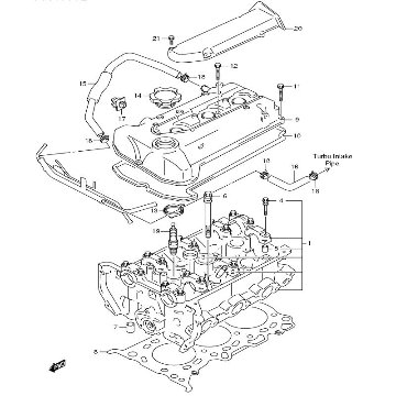 シリンダヘッド　ジムニー　JB23W　1型～3型　100001～310000の画像
