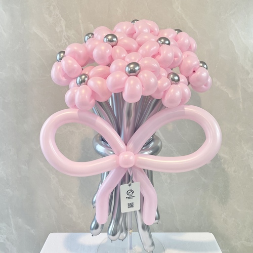 silver×pink balloon bouquet(M)の画像