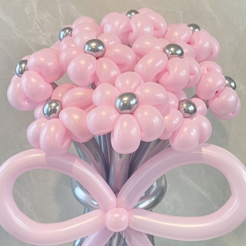 silver×pink balloon bouquet(M)の画像