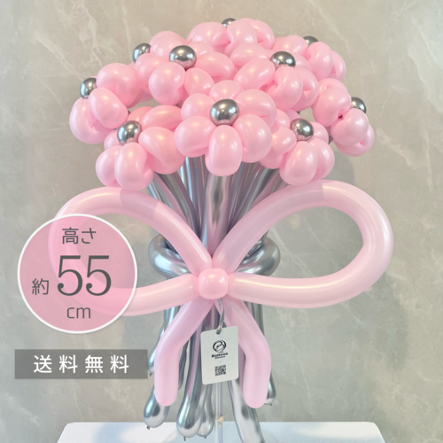 silver×pink balloon bouquet(M)の画像