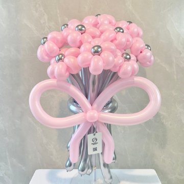 silver×pink balloon bouquet(M)の画像