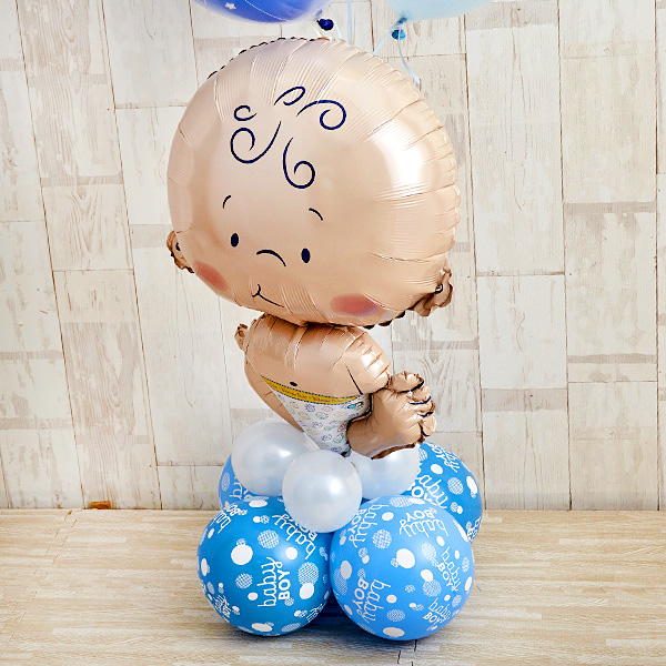 BABYバルーンでお祝いするBlue Baby Shower画像