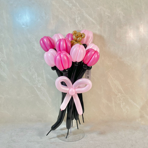 black×pink balloon bouquet(M)の画像