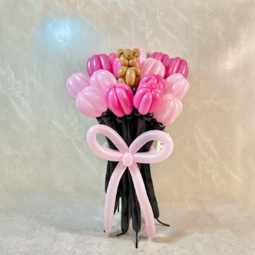 black×pink balloon bouquet(L)の画像