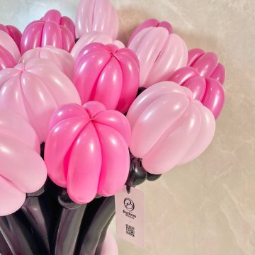 black×pink balloon bouquet(L)の画像