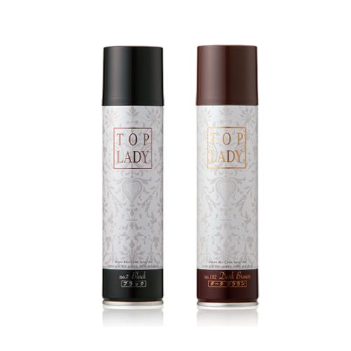 「トップレディ　カラースプレー」ブラック/ダークブラウン100g  白髪をスピーディにカバーの画像