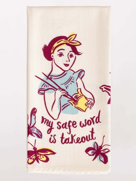 "My Safe Word Is Takeout" Dish Towelの画像