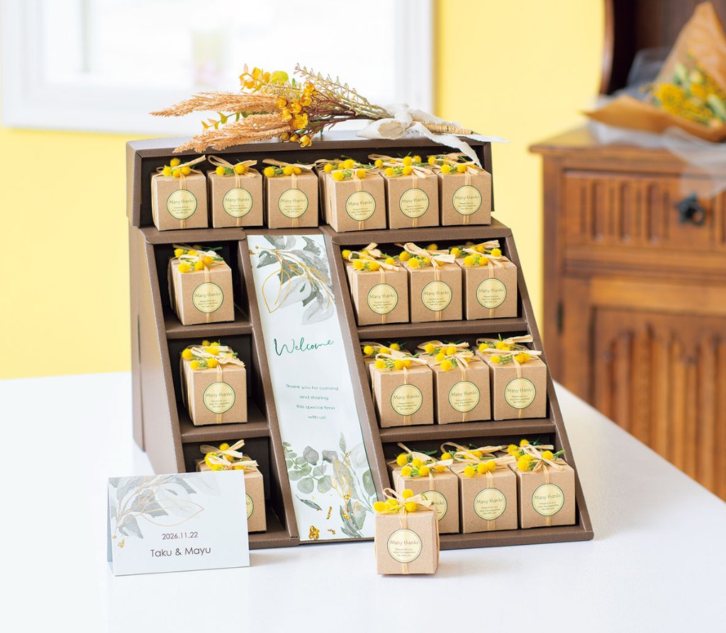 ミモザの花言葉　スワッグ付　33個セットの画像