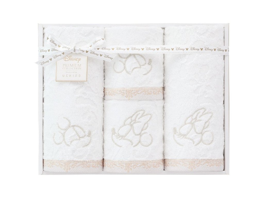 ディズニープレミアム　フェイス・ウォッシュタオルセット（ホワイト）の画像