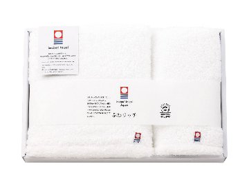 ふわリッチ　無撚糸バス・フェイスタオルセットの画像