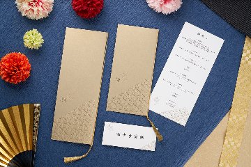 【印刷なし】招待状　千鳥　金色（こんじき）の画像