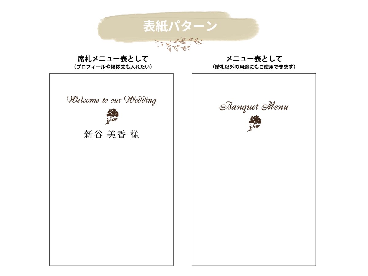 ロージー　席札メニュー表（プロフィール・挨拶文入り）の画像