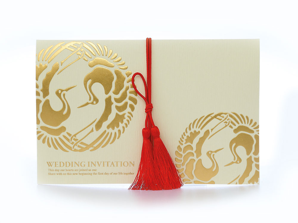 【印刷込】招待状　双縁（そうえん）きなりの画像