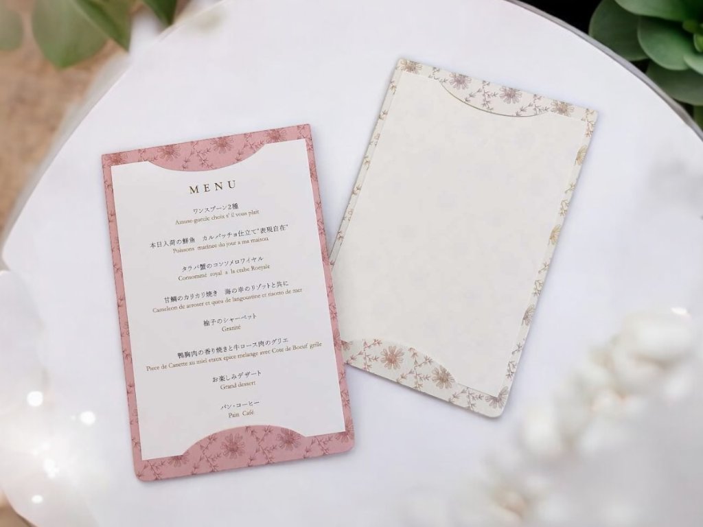 【サンプル】メニュー表　マチュアの画像