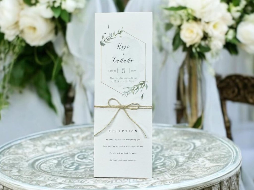 20部からの印刷込みオーダー ナチュラルでお洒落な席次表｜ガーデン