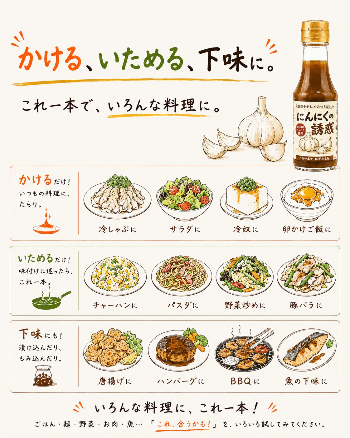 にんにくの誘惑｜香川県産にんにく×小豆島本醸造醤油の万能だれの画像