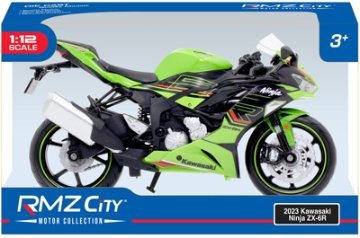 1/12 ダイキャストモーターサイクル 2023 Kawasaki Ninja ZX-6R グリーン ミニチュア バイク画像