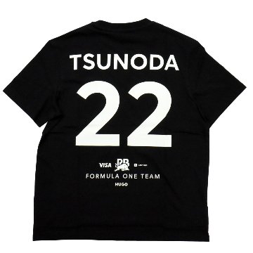 2024 VISA CASH APP RB レーシング ブルス F1 チーム 公式 #22 角田 裕毅 Tシャツ / ブラック画像