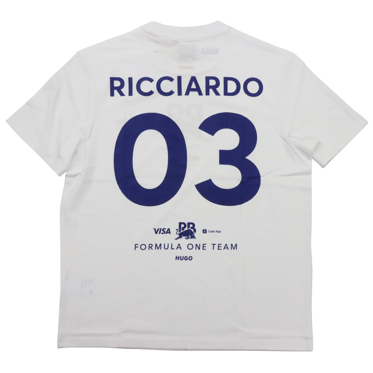 2024 ビザ キャッシュアップ RB F1 チーム #3 ダニエル リカルド Tシャツ / ホワイト画像