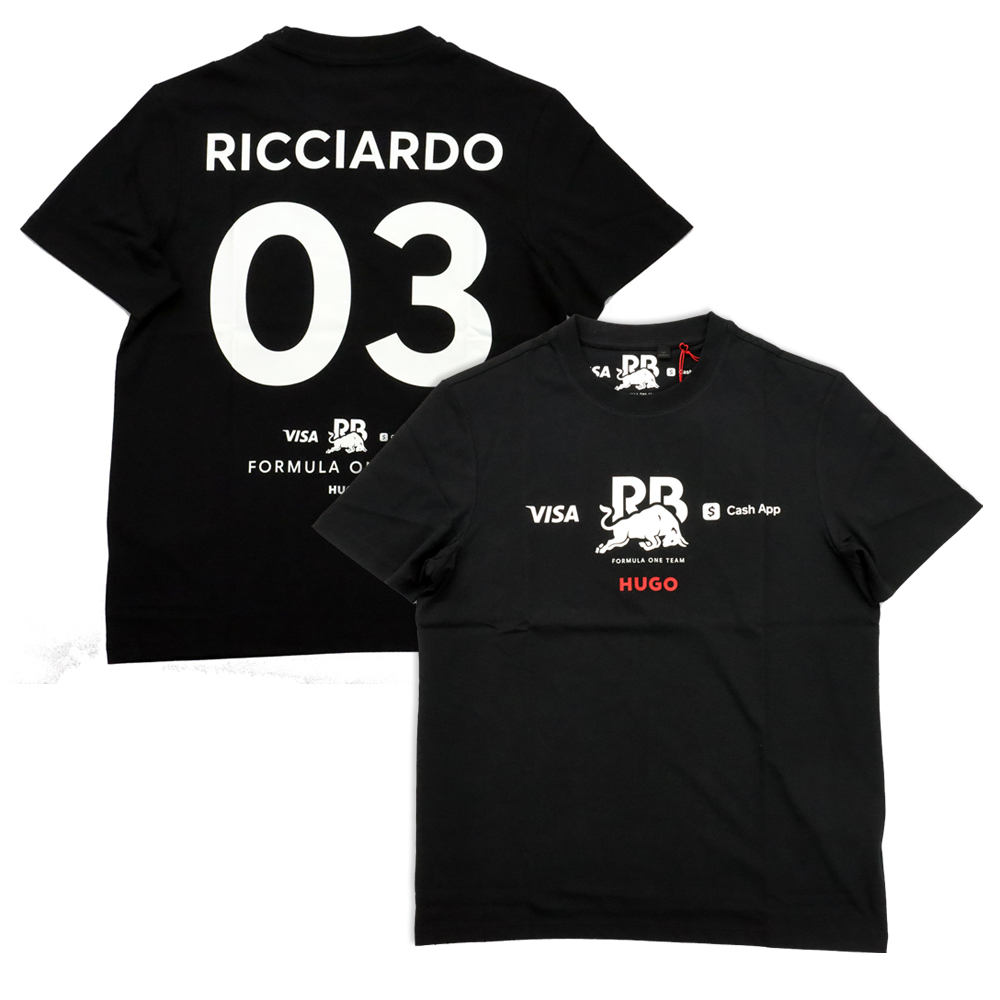 2024 ビザ キャッシュアップ RB F1 チーム #3 ダニエル リカルド Tシャツ / ブラック画像