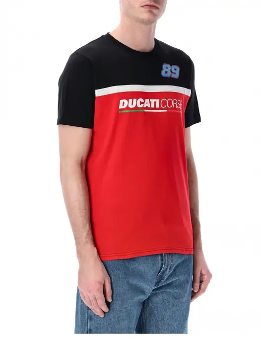 2024 ドゥカティ コルセ DUCATI #89 ホルヘ マルティン dual Tシャツ ブラック / レッド画像