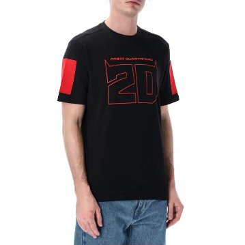 2024 ファビオ クアルタラロ #20 グラフィック アウトライン Tシャツ レッド / ブラック画像