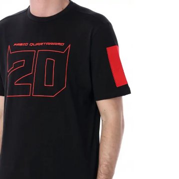 2024 ファビオ クアルタラロ #20 グラフィック アウトライン Tシャツ レッド / ブラック画像