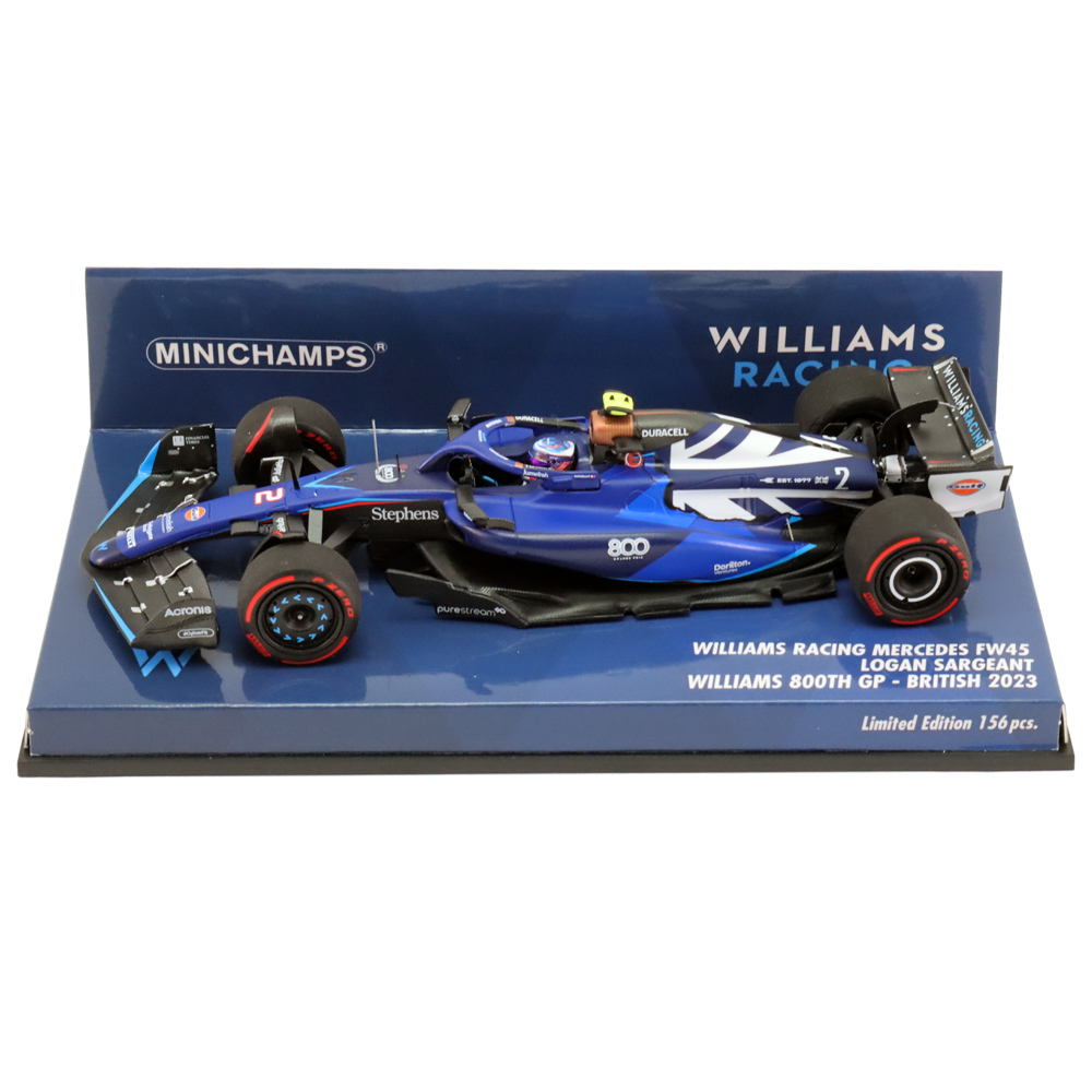 ミニチャンプス 1/43 ウィリアムズ レーシング FW45 ローガン サージェント 2023年 イギリスGP グランプリ800戦仕様｜CLUB  WINNERS 登録番号 T7180001059953