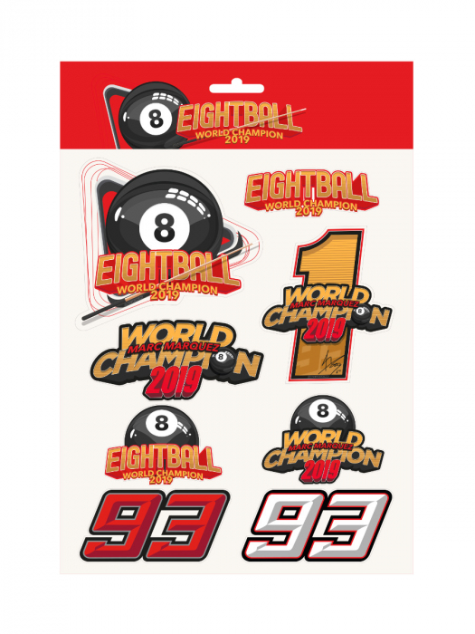 2019年 マルク・マルケス motoGP ワールドチャンピオン記念 "Eightball" ステッカー画像