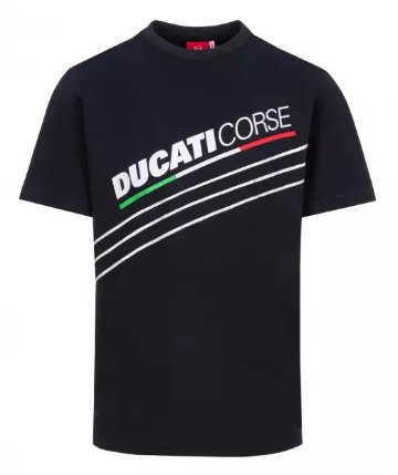 ドゥカティ DUCATI CORSE チーム ストライプ Tシャツ / ブラック画像