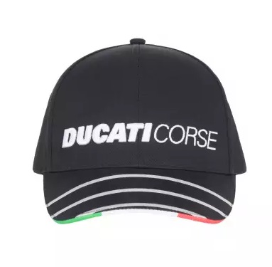 ドゥカティ DUCATI CORSE チーム ベースボール キャップ イタリアフラッグ / ブラック画像