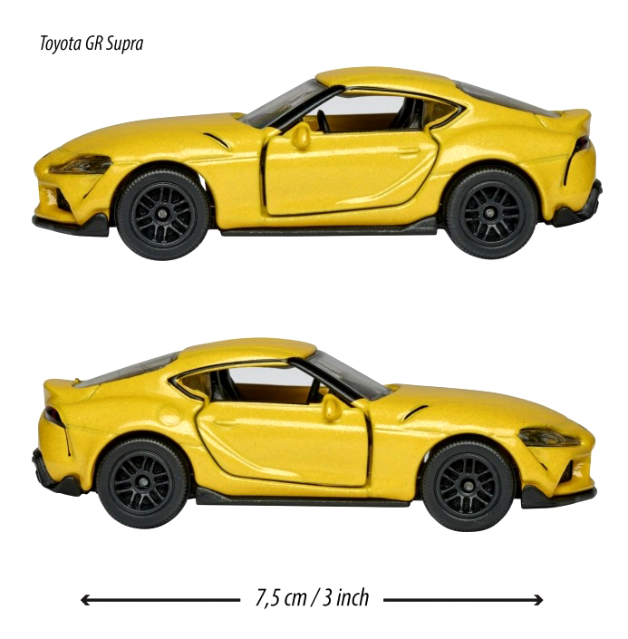 マジョレット 1/64 Premium Cars Toyota トヨタ スープラ イエロー ミニカー / コレクターズカード付画像