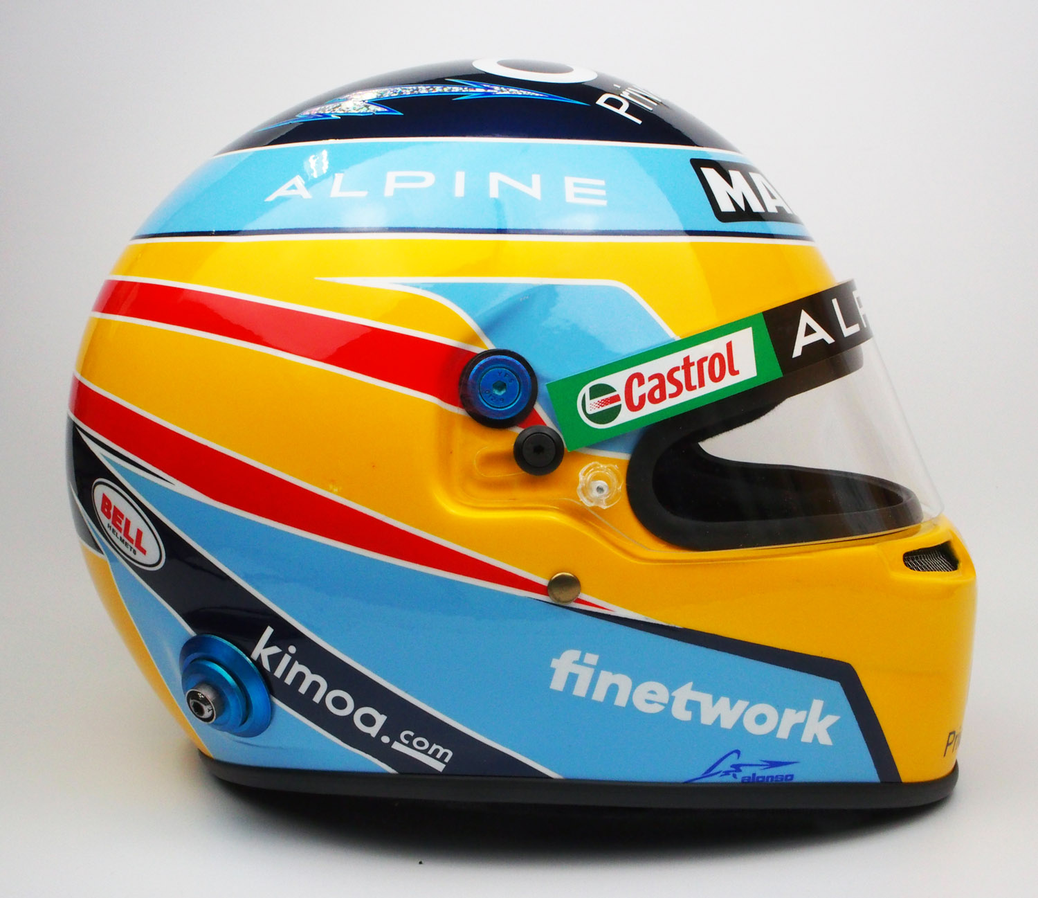 1/1 レプリカヘルメット 2021年 アルピーヌ F1 チーム フェルナンド アロンソ画像