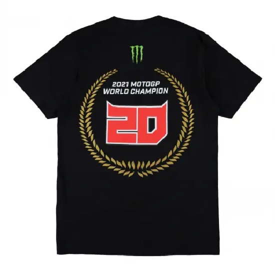 ファビオ クアルタラロ MotoGP 2021年 ワールドチャンピオン Tシャツ / ブラック画像