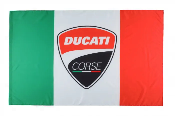 ドゥカティ コルセ シールド イタリアン フラッグ 140cm×90cm画像