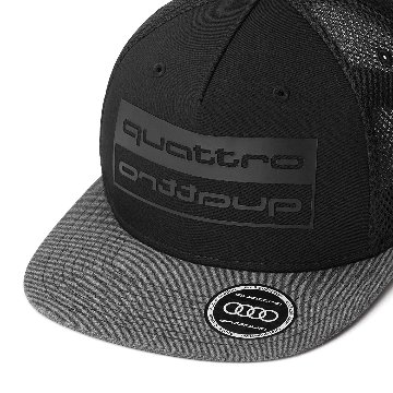 アウディ Audi Quattro フラット キャップ ブラック / グレー画像