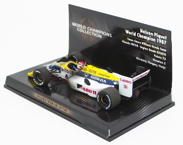 ミニチャンプス 1/43 ウィリアムズ ホンダ FW11B ネルソン ピケ 1987年 ワールドチャンピオン ウェザリング仕様 モデルカー画像
