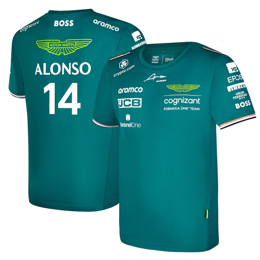 【キッズ】 2023 アストンマーチン アラムコ コグニザント F1 チーム フェルナンド アロンソ Tシャツ画像
